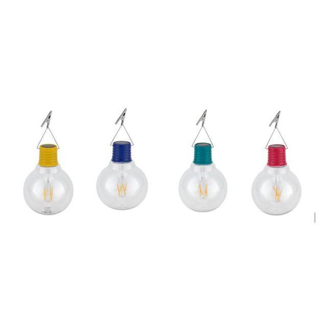 Bombilla colgante Led solar colores surtidos plástico Ø12mm. (Galix 2306)