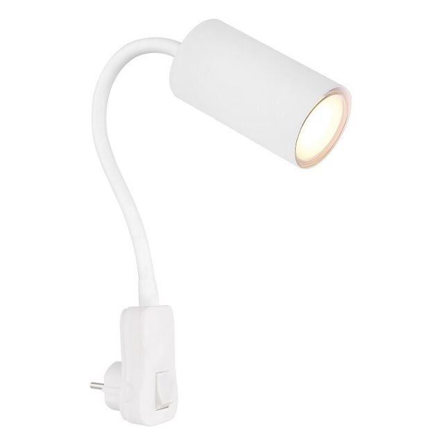 Aplique pared flexible con enchufe blanco Robby GU10 (Globo 57911DPW)
