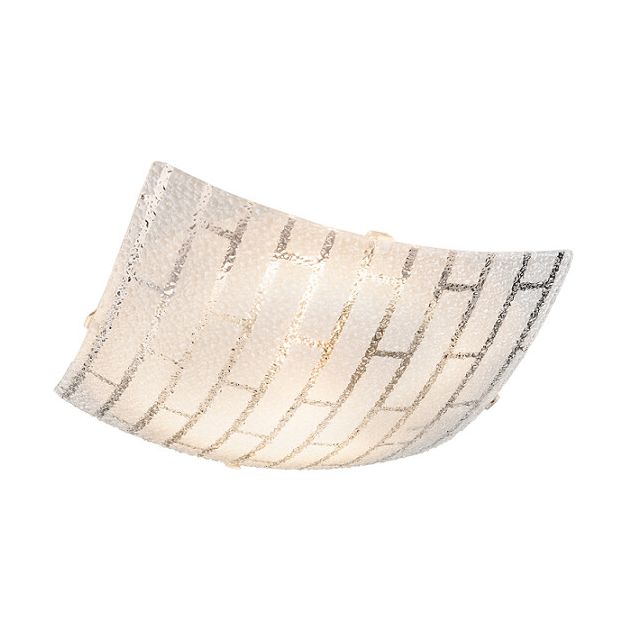 Plafón techo cuadrado vidrio claro Calimero E27 250x60mm (Globo 40002)