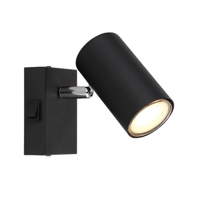 Foco metal negro Robby GU10 (Globo 57911-1B)