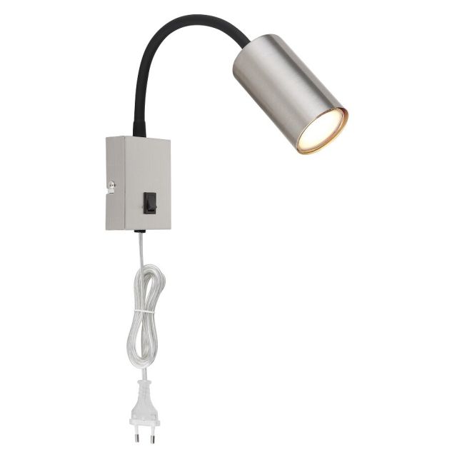 Aplique pared flexible con interruptor níquel Robby GU10 (Globo 57911W)