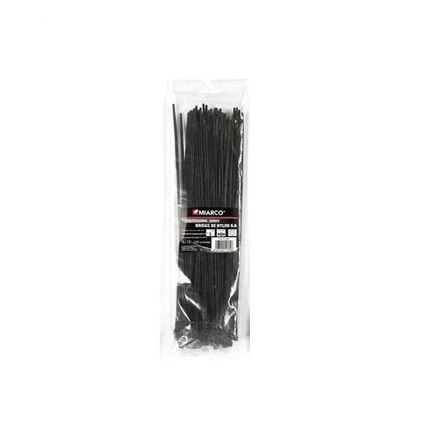 Brida poliamida 6,6 negra bolsa 100 ud 3,5x140mm (Miarco 9705)