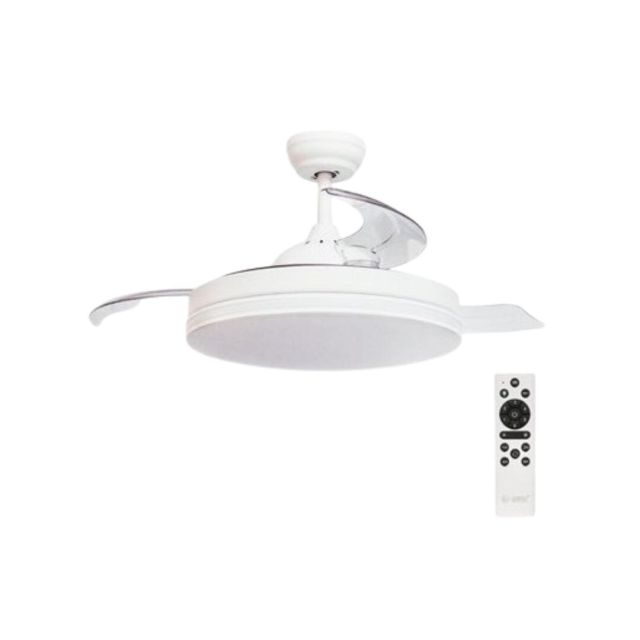 Ventilador techo Led CCT 3 aspas retractiles oliveri con mando blanco ø107cm (Niaros 300005093)
