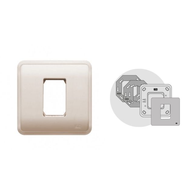 Marco marfil para 1 módulo estrecho Rehabitat 96x98mm (BJC 6661-A)