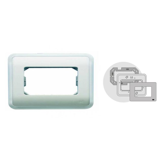 Para 4 módulos estrechos o 2 anchos blanco BJC 6664B - 132x98mm.