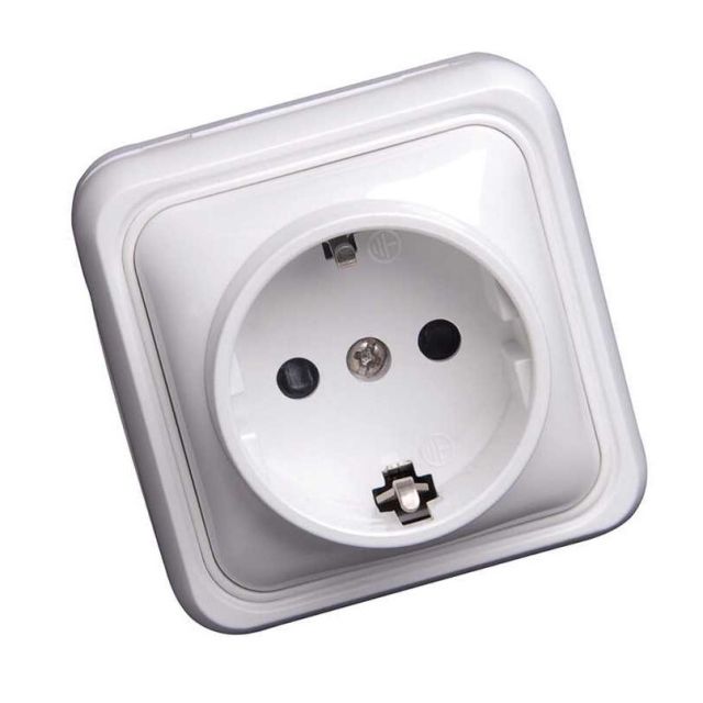 Base enchufe con TT de superficie blanca Alfa (Simon MS137803)