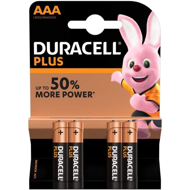 4 uds. pilas Duracell Plus alcalina LR03-AAA (Blíster)