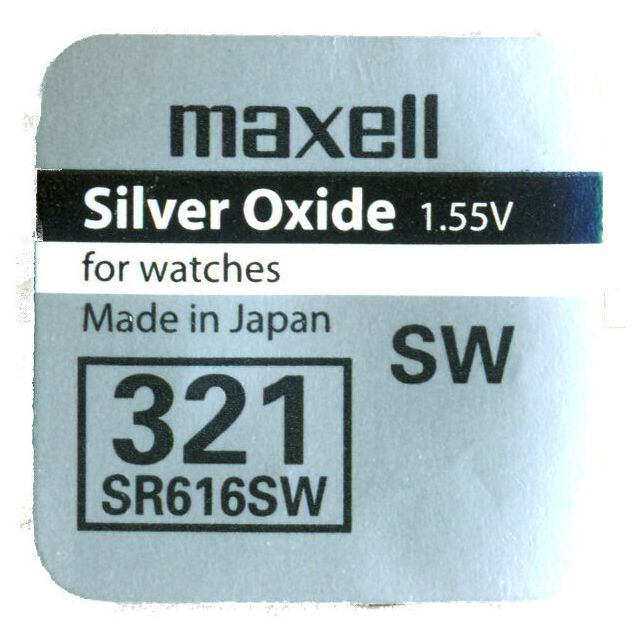 1 ud. pila de botón Maxell 321 SR616SW 1,55V (Blíster)