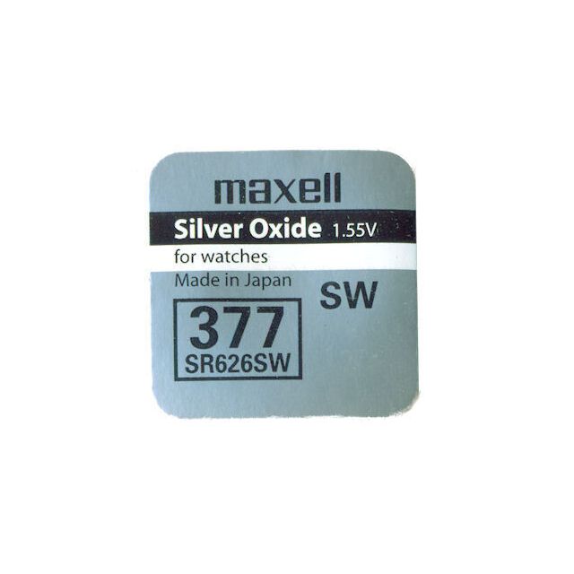 1 ud. pila de botón Maxell 377 SR626SW 1,55V (Blíster)