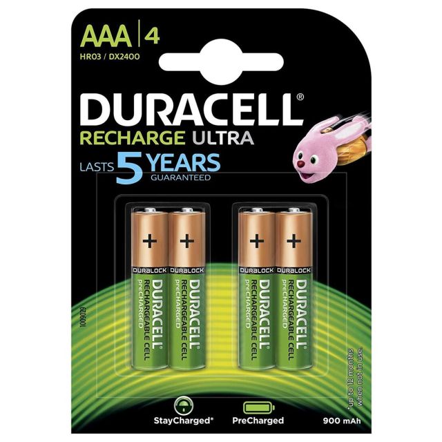 4 uds. pilas recargables Duracell HR03-AAA 800 mAh (Blíster)