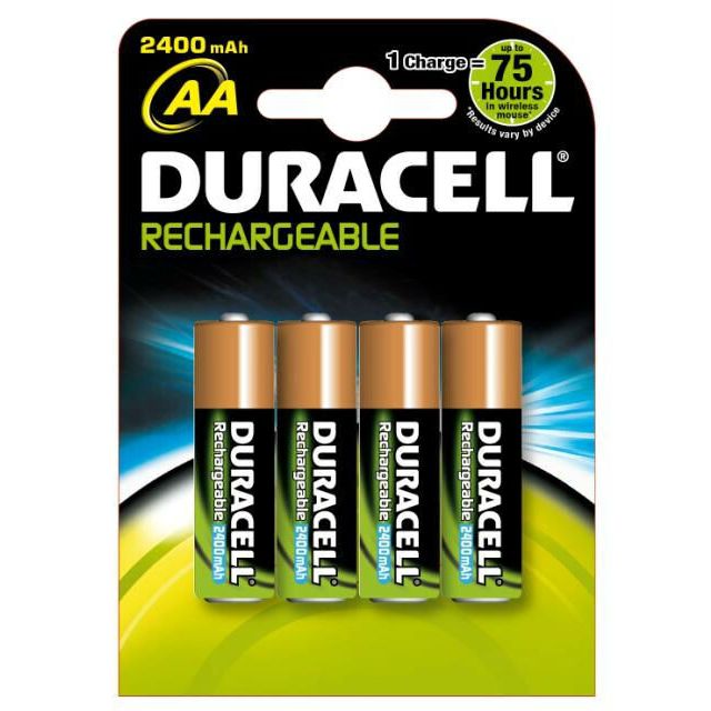 4 uds. pilas recargables Duracell HR06-AA 2400 mAh (Blíster)