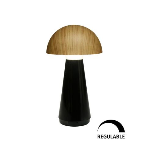 Lámapara de sobremesa Nepal negro/haya 3W 3000K regulable (Jueric 10590)