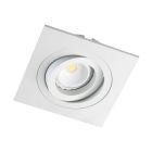 Aro empotrable basculante de aluminio cuadrado blanco GU10 92x92mm. (Jueric 10042)