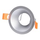 Aro empotrable de aluminio redondo plata modelo Living 81x41mm. (Cristal Record 01-076-01-281)