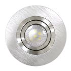 Aro empotrable basculante de aluminio níquel satín GU10 Skip Maxi ø110x28mm. (Jueric 10283)