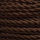 Bobina 25m. cable textil decorativo trenzado seda marrón 2x0,75mm.(Cordón D'or 0901210-M)