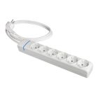 Base multiple serie ION 6 tomas con cable 1,5m. sin interruptor 16A 250V (Solera 8016P)