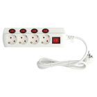 Base múltiple 4T con interruptores individuales 1,5 m. (GSC 100010003)