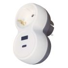 Adaptador una salida blanco con entrada USB tipo A y tipo C  (GSC  103000020)