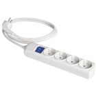 Base múltiple blanca 3680W 4 tomas cable 3m 250V 16A (Solera 8034IL)