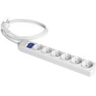 Base múltiple blanca 3680W 6 tomas cable 5 m 250V 16A (Solera 8036IL)