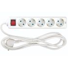 Base múltiple con cable e interruptor serie 5 tomas 2m (Simon BM712501)