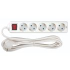 Base múltiple con cable e interruptor serie 5 tomas 3m (Simon BM712503)