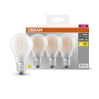 Pack de 3 lámparas estándar cristal Led mate E27 11W 2700K (Osram 4058075592513)