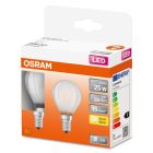 Pack de 2 lámparas esféricas cristal Led  mate 2,5W  E14 2700K (Osram 289673)