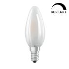 Lámpara vela cristal Led Retrofit mate regulable E14 5W 2700°K 470Lm (Osram 4058075436985)