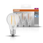 Pack de 3 lámparas estándar cristal Led E27 6,5W 4000K (Osram 4058075819290)