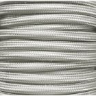Bobina 25 m. cable textil decorativo plata liso brillo (CIR62CTS53)