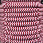 Rollo 5 metros cable textil decorativo blanco/rojo Zig Zag mate (R62CM24/01)