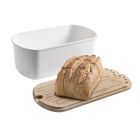 Panera de melamina y bambú con tapa-tabla de corte 34x18x13cm. (Ibili 754410)