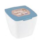 Salero cuadrado blanco con tapa de color azul (Plastic 1072)