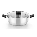 Cacerola Elite de acero inoxidable con tapa de cristal ø 26cm (Monix M240326)