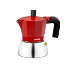Cafetera italiana inox para inducción roja 3 tazas (Monix M863103)