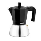 Cafetera italiana inox para inducción negra 6 tazas (Monix M863006)