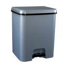 Cubo de basura con pedal duo ecologico plata 52 L (Plastic 2546)