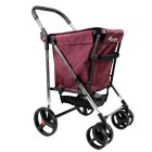 Carro de compra Basket MF 4 ruedas plegable burdeos 58L (Rolser BAS002)