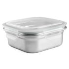 Táper inox cuadrado hermético microondas Keepklin 500 ml. (Ibili 669205)