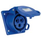 Base trascuadro inclinada industrial de empotrar azul 2P+T IP44 230V 16A (Solera 931121A)