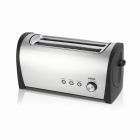 Tostador inox con 2 ranuras largas Desayuno Plus 1400W (Haeger TO-14D.010A)