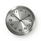 Reloj de pared gris de acero inoxidable ø30cm (Nedis CLWA010MT30SR)