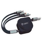 Conexión cargador retráctil 3 en 1 de USB a multicarga lighting/micro USB/USB-C (GSC 105515005)