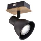 Foco serie Miko negro y madera GU10 (Jueric 10267)