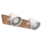 Regleta 2 focos serie Miko blanco y madera GU10 (Jueric 10306)