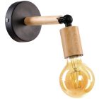 Aplique negro y madera serie Helsinki E27 (Jueric 10310)