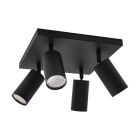 Plafón techo negro Manam 4xGU10 Máx.2x35W IP20 250mm (Strühm 03766)