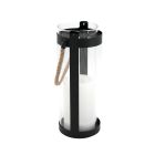 Farolillo con vela Led solar parpadeante pantalla de cristal y cuerda Ø 10 x 38,9cm.(Galix 2009)